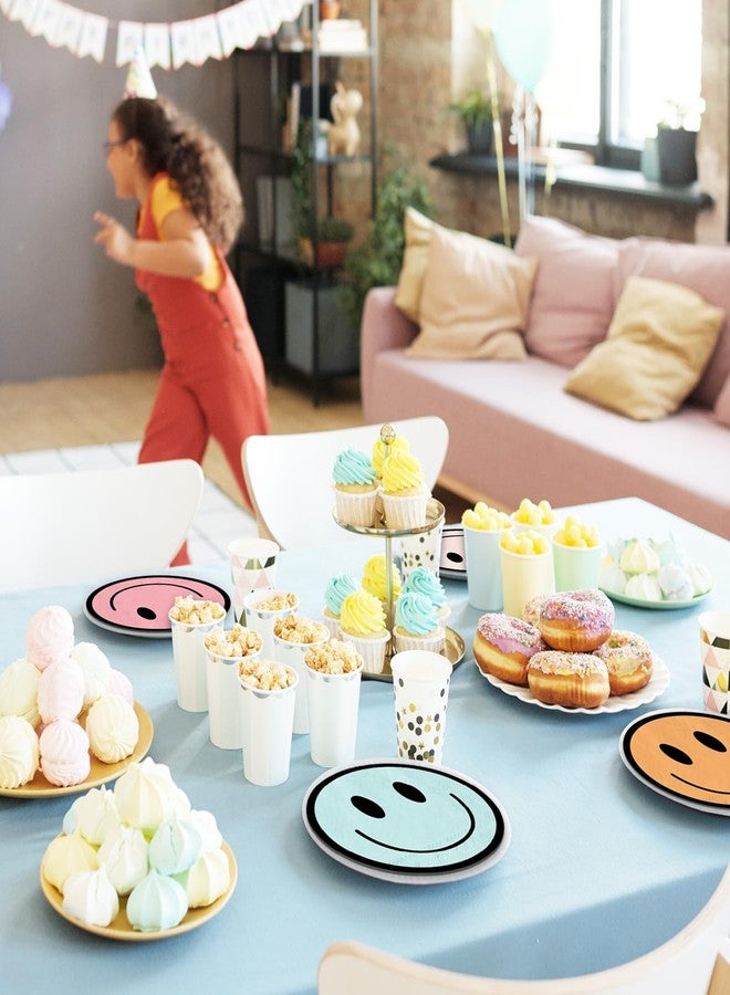 JarThenaAMCS مناديل حفلات JarThenaAMCS، 100 قطعة، مزينة برسومات وجوه مبتسمة، مناديل ورقية مبتسمة، مناديل غداء بوهيمية مبهجة، مثالية للعودة إلى المدرسة، ومستلزمات حفلات ريترو مميزة. - Image 5